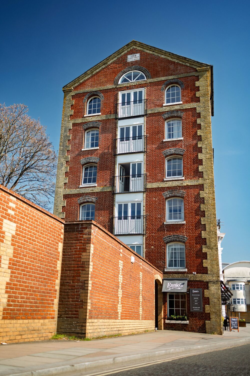 The six-storey warehouse on the city walls